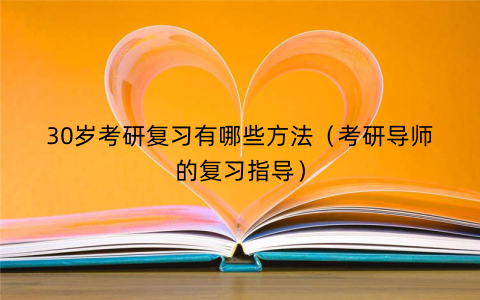 30岁考研复习有哪些方法（考研导师的复习指导）