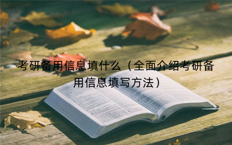 考研备用信息填什么（全面介绍考研备用信息填写方法）
