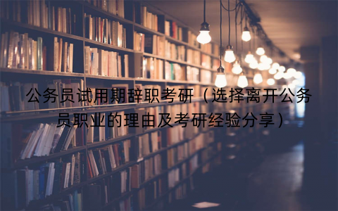 公务员试用期辞职考研（选择离开公务员职业的理由及考研经验分享）