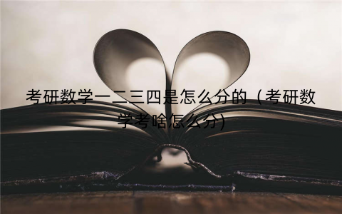 考研数学一二三四是怎么分的（考研数学考啥怎么分)