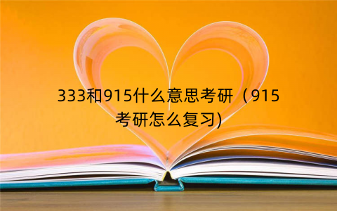 333和915什么意思考研（915考研怎么复习)