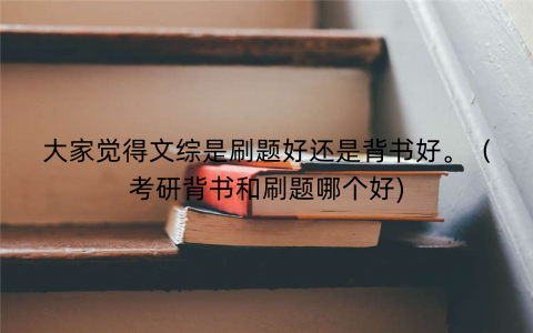 大家觉得文综是刷题好还是背书好。（考研背书和刷题哪个好)